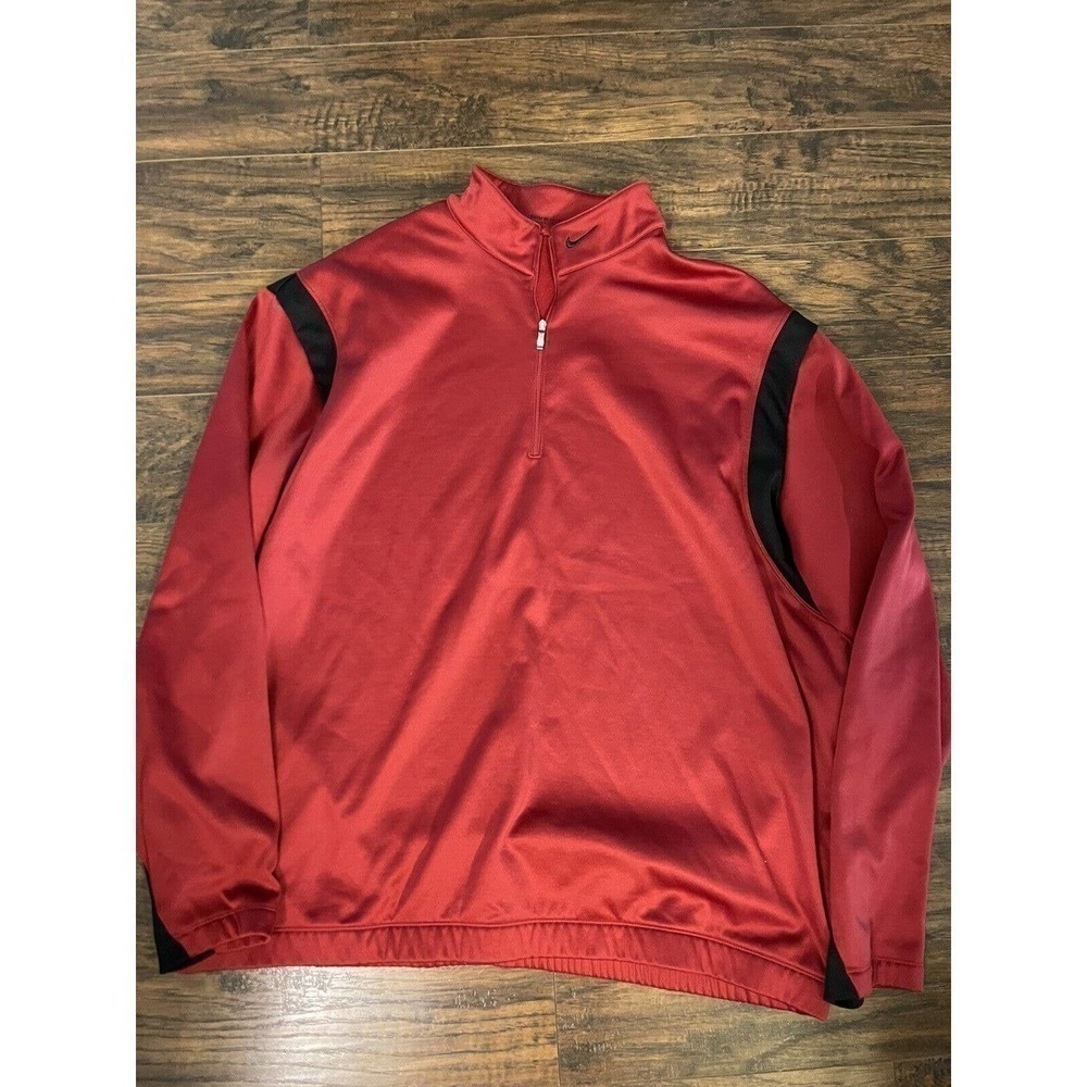 Nike Golf Men's XXL 1/4 Zip ThermaFit Long Sleeve Sweat Shirt Pullover Red